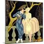 Harlequin's Kiss (W/C on Paper)-Georges Barbier-Mounted Giclee Print