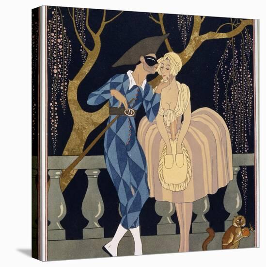 Harlequin's Kiss-Georges Barbier-Stretched Canvas