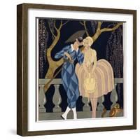 Harlequin's Kiss-Georges Barbier-Framed Giclee Print