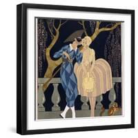 Harlequin's Kiss-Georges Barbier-Framed Giclee Print