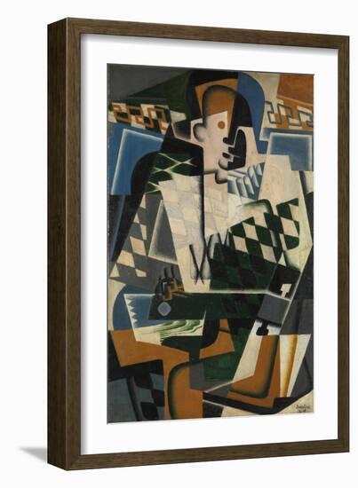 Harlequin with a Guitar, 1917-Juan Gris-Framed Giclee Print