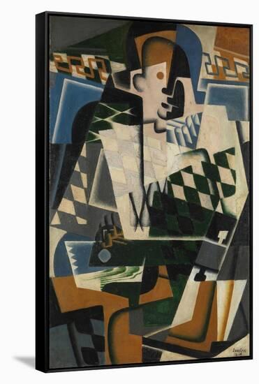 Harlequin with a Guitar, 1917-Juan Gris-Framed Stretched Canvas