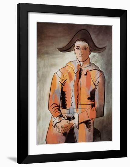 Harlequin with Folded Hands, c.1923-Pablo Picasso-Framed Art Print