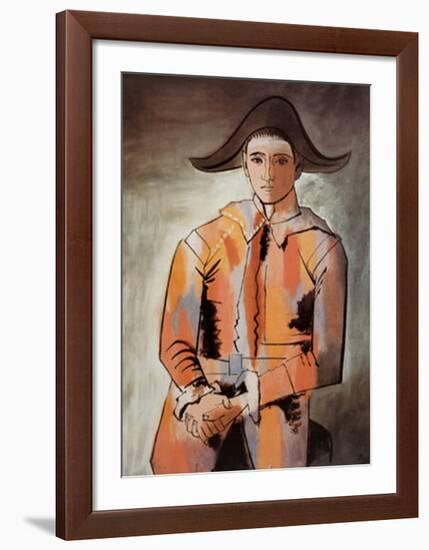 Harlequin with Folded Hands, c.1923-Pablo Picasso-Framed Art Print