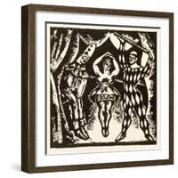 Harlequinade, Woodcut by Roger Fry (Woodcut)-Mark Gertler-Framed Giclee Print