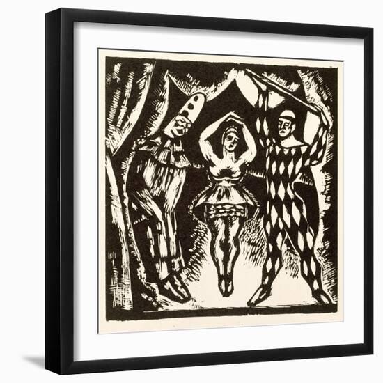 Harlequinade, Woodcut by Roger Fry (Woodcut)-Mark Gertler-Framed Giclee Print