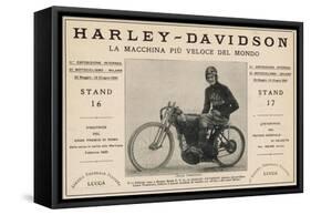 Harley-Davidson Advert-null-Framed Stretched Canvas