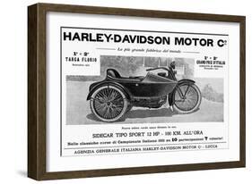 Harley Davidson Advert-null-Framed Art Print