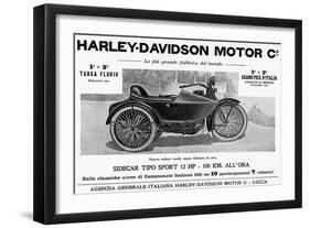 Harley Davidson Advert-null-Framed Art Print