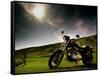 Harley Davidson Motorbike Sitting in Field, June 1998-null-Framed Stretched Canvas