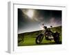 Harley Davidson Motorbike Sitting in Field, June 1998-null-Framed Photographic Print