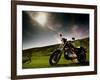 Harley Davidson Motorbike Sitting in Field, June 1998-null-Framed Photographic Print