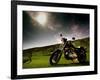 Harley Davidson Motorbike Sitting in Field, June 1998-null-Framed Photographic Print