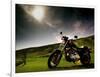 Harley Davidson Motorbike Sitting in Field, June 1998-null-Framed Photographic Print