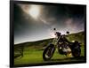 Harley Davidson Motorbike Sitting in Field, June 1998-null-Framed Photographic Print