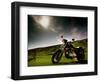 Harley Davidson Motorbike Sitting in Field, June 1998-null-Framed Photographic Print