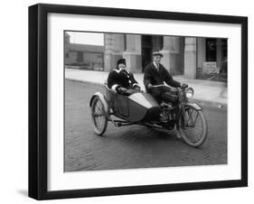 Harley Davidson Motorcycle Photograph - Seattle, WA-Lantern Press-Framed Art Print