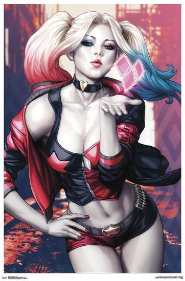 HARLEY QUINN - KISS-null-Lamina Framed Poster