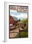 Harleysville, Pennsylvania - Barnyard Scene-Lantern Press-Framed Art Print