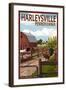 Harleysville, Pennsylvania - Barnyard Scene-Lantern Press-Framed Art Print