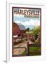 Harleysville, Pennsylvania - Barnyard Scene-Lantern Press-Framed Art Print