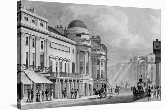 Harmonic Institution, Regent Street, from 'London and it's Environs in the Nineteenth Century'-Thomas Hosmer Shepherd-Stretched Canvas