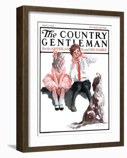 "Harmonica Howl," Country Gentleman Cover, April 7, 1923-Angus MacDonall-Framed Giclee Print