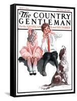 "Harmonica Howl," Country Gentleman Cover, April 7, 1923-Angus MacDonall-Framed Stretched Canvas