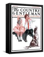 "Harmonica Howl," Country Gentleman Cover, April 7, 1923-Angus MacDonall-Framed Stretched Canvas