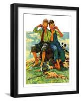 "Harmonica Players,"October 6, 1934-Eugene Iverd-Framed Giclee Print