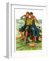 "Harmonica Players,"October 6, 1934-Eugene Iverd-Framed Giclee Print