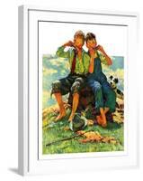 "Harmonica Players,"October 6, 1934-Eugene Iverd-Framed Giclee Print