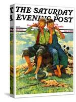 "Harmonica Players," Saturday Evening Post Cover, October 6, 1934-Eugene Iverd-Stretched Canvas