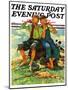 "Harmonica Players," Saturday Evening Post Cover, October 6, 1934-Eugene Iverd-Mounted Giclee Print