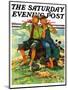 "Harmonica Players," Saturday Evening Post Cover, October 6, 1934-Eugene Iverd-Mounted Giclee Print
