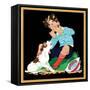 Harmonica Playing - Child Life-Keith Ward-Framed Stretched Canvas