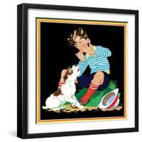 Harmonica Playing - Child Life-Keith Ward-Framed Giclee Print