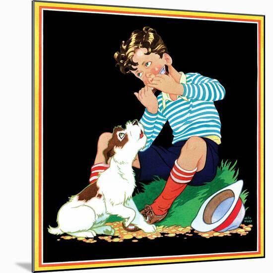 Harmonica Playing - Child Life-Keith Ward-Mounted Giclee Print