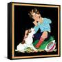 Harmonica Playing - Child Life-Keith Ward-Framed Stretched Canvas