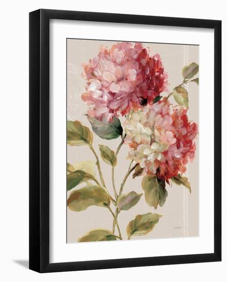 Harmonious Hydrangeas Linen-Lisa Audit-Framed Art Print