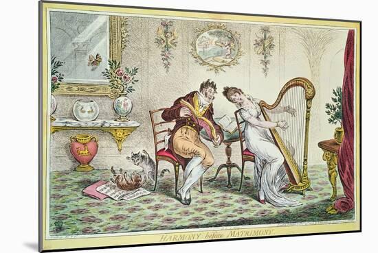 Harmony before Matrimony, 1805-James Gillray-Mounted Giclee Print