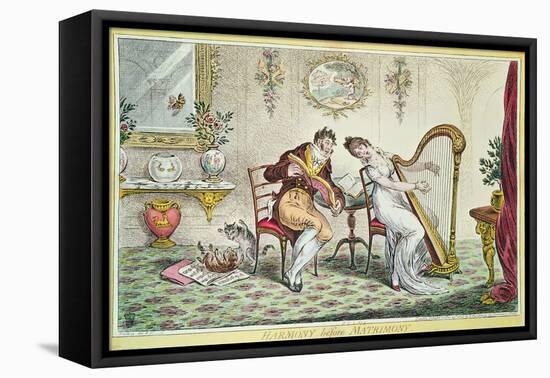 Harmony before Matrimony, 1805-James Gillray-Framed Stretched Canvas