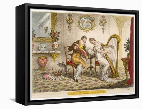 Harmony before Matrimony', Published 1805 (Coloured Engraving)-James Gillray-Framed Stretched Canvas