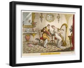 Harmony before Matrimony', Published 1805 (Coloured Engraving)-James Gillray-Framed Giclee Print