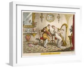 Harmony before Matrimony', Published 1805 (Coloured Engraving)-James Gillray-Framed Giclee Print