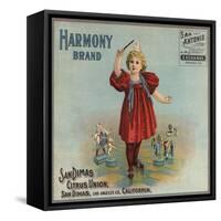 Harmony Brand - San Dimas, California - Citrus Crate Label-Lantern Press-Framed Stretched Canvas