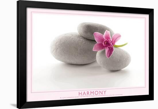 Harmony (Flower & Stones) Art Poster Print-null-Framed Poster