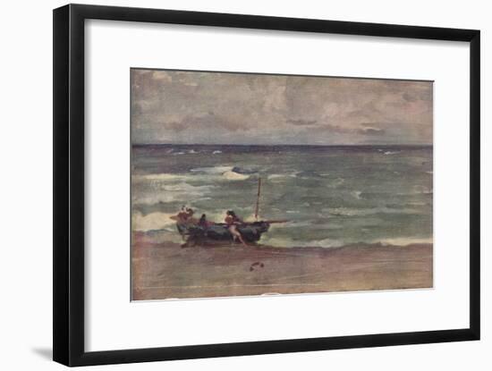 'Harmony in Blue and Silver: Beaching The Boat, Etretat', c1897-James Abbott McNeill Whistler-Framed Giclee Print