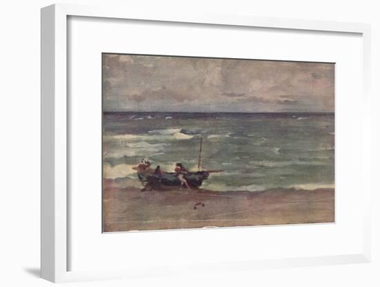 'Harmony in Blue and Silver: Beaching The Boat, Etretat', c1897-James Abbott McNeill Whistler-Framed Giclee Print