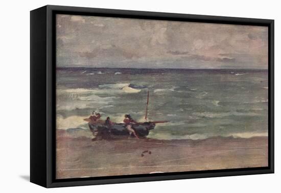 'Harmony in Blue and Silver: Beaching The Boat, Etretat', c1897-James Abbott McNeill Whistler-Framed Stretched Canvas